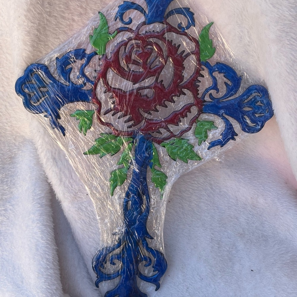 Colorful Rose and Cross Wall Art